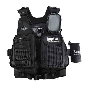 Raptor G6 Makšķerēšanas Glābšanas Veste ar Lielu Peldspēju, 8 Kabatas, Oxford Audums, Pearl Cotton Pildījums, Japāņu Stila Īss