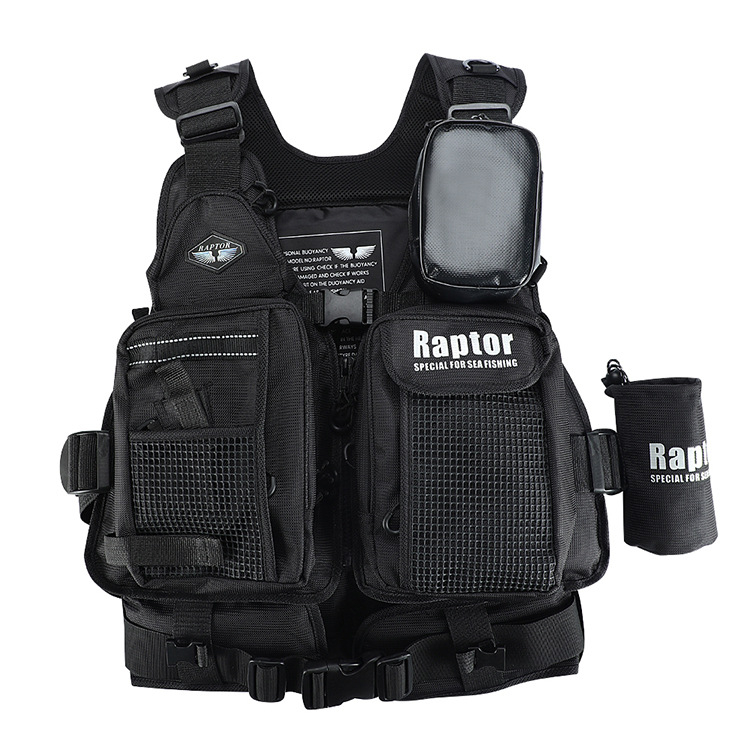 Raptor G6 Makšķerēšanas Glābšanas Veste ar Lielu Peldspēju, 8 Kabatas, Oxford Audums, Pearl Cotton Pildījums, Japāņu Stila Īss