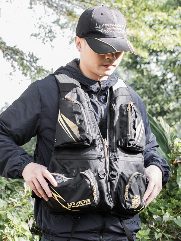 Urade Dzīvības veste akmeņu zvejai pieaugušajiem, Liela plūstība, 6 kabatas, Oxford audums, Pārvietojamā niršanas veste