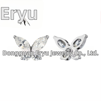 обеци, титаниева сплав с цирконови кристали, чистота F136, унисекс винтидж стил