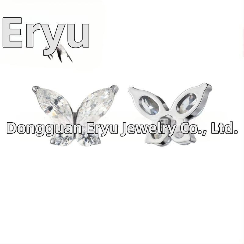 обеци, титаниева сплав с цирконови кристали, чистота F136, унисекс винтидж стил