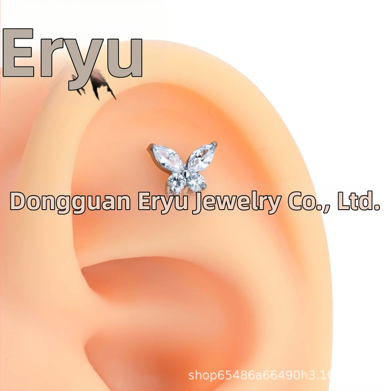 Auskari, titāna sakausējums, cirkonu kristāli, tīrība F136, universālais vintage stils