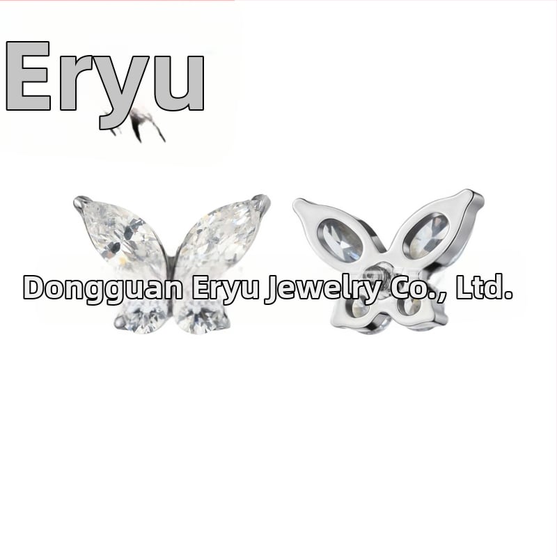 обеци, титаниева сплав с цирконови кристали, чистота F136, унисекс винтидж стил