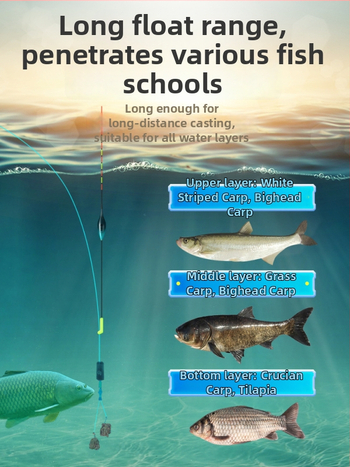 Karpio žvejybos plūdė su elektroniniu naktiniu apšvietimu, aukšta kibimo jautrumas, spalvų keitimas, dienos ir nakties naudojimui — nano plūdės medžiaga, Mingzheng fishing tackle