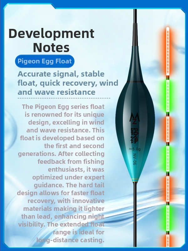 Karpju zvejas pludiņš ar elektronisku nakts apgaismojumu, augsta zāles jutība, krāsu maiņa, dienas un nakts izmantošanai — nano pludiņa materiāls, Mingzheng fishing tackle