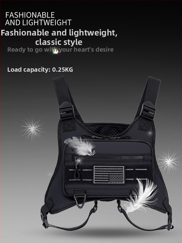 Хайкинг раница с тактически стил, дишаща и водоустойчива, ултра лека, с въздушна презрамка (600D филм; дишаща, водоустойчива, ултра лека; подплата: полиестер; есен 2023)