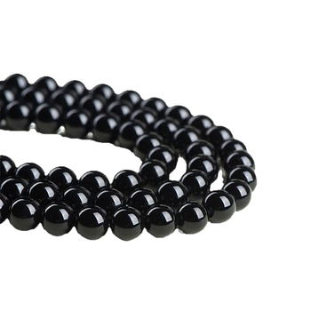 Obsidijanove perle – Polirane okrugle perle, Plemeniti uzorak, Luksuzan stil – Dodatni pribor