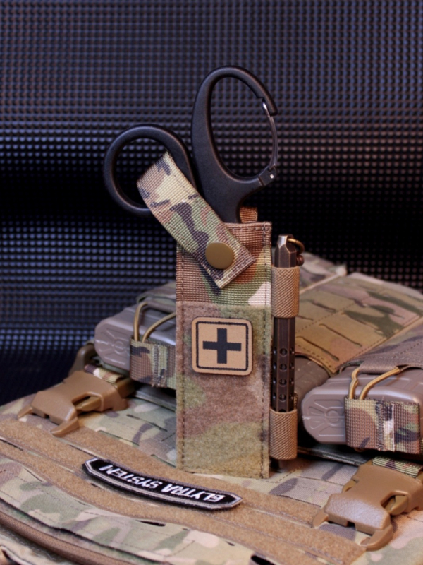 Тактическа чанта за първа помощ с ножици и маркер – две в едно, ултра лека, полиестер, марка elytra, унисекс, за външни спортове, камуфляжен дизайн