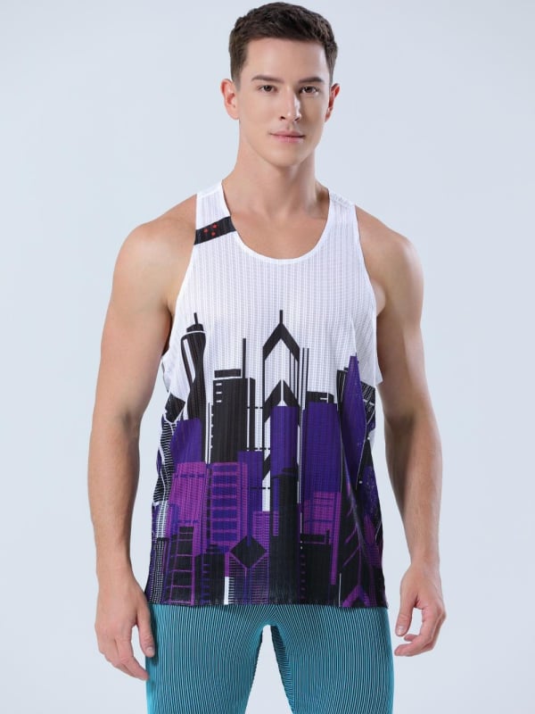 Unisex greitai džiūstanti tinklinė liemenė bėgimui, 100% poliesteris, lengva treniruotėms ir maratonui