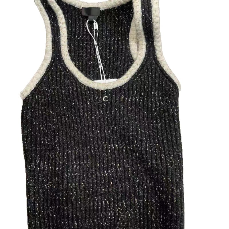 Ženski pleteni top bez rukava, pulover stil, uski kroj, vunena smjesa s viskozom, uzorak valova