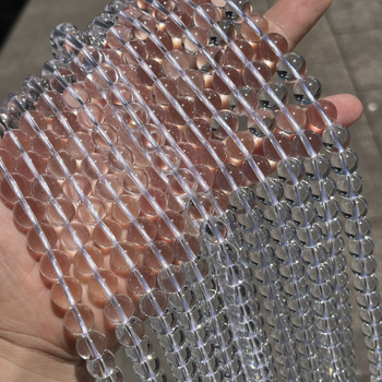 Kristály gyöngyök, kerekek, AA-osztály, természetes kristály, félig kész DIY karkötő- és nyaklánc gyöngyök, vágás-polírozás-csiszolás