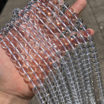 Kristály gyöngyök, kerekek, AA-osztály, természetes kristály, félig kész DIY karkötő- és nyaklánc gyöngyök, vágás-polírozás-csiszolás