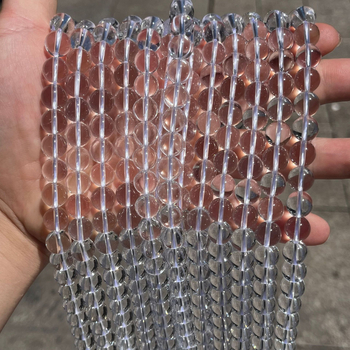 Kristály gyöngyök, kerekek, AA-osztály, természetes kristály, félig kész DIY karkötő- és nyaklánc gyöngyök, vágás-polírozás-csiszolás