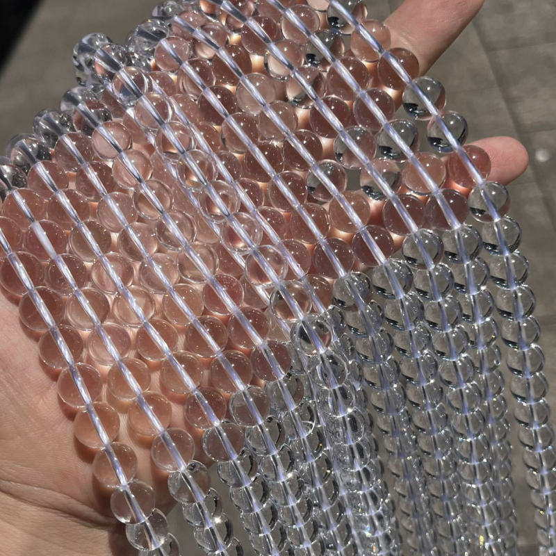 Kristály gyöngyök, kerekek, AA-osztály, természetes kristály, félig kész DIY karkötő- és nyaklánc gyöngyök, vágás-polírozás-csiszolás