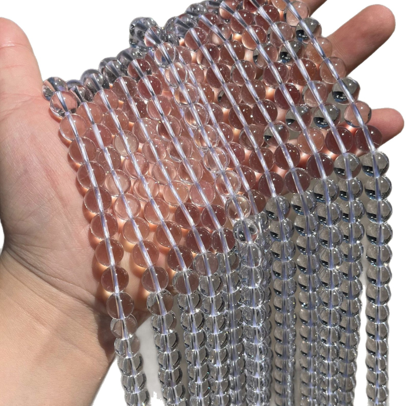 Kristály gyöngyök, kerekek, AA-osztály, természetes kristály, félig kész DIY karkötő- és nyaklánc gyöngyök, vágás-polírozás-csiszolás