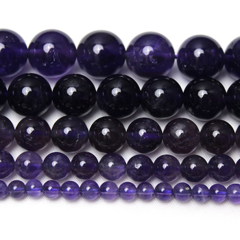 Perle libere din cristal de ametist, Yiwu, rotunde, prelucrare: șlefuire, tăiere, lustruire