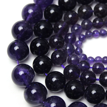 Perle libere din cristal de ametist, Yiwu, rotunde, prelucrare: șlefuire, tăiere, lustruire
