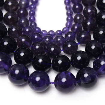 Perle libere din cristal de ametist, Yiwu, rotunde, prelucrare: șlefuire, tăiere, lustruire