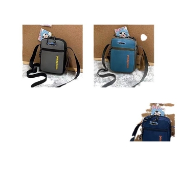 Uniszex kültéri váll- és keresztpántos táska Oxford anyagból, cipzár, nylon bélés, függőleges négyzet alakú, belső zseb