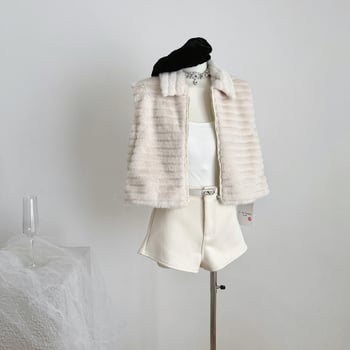 Яке от Chenille със поло яка, без ръкави, съдържание на Spandex под 30%, стил Royal Sister, есен 2025