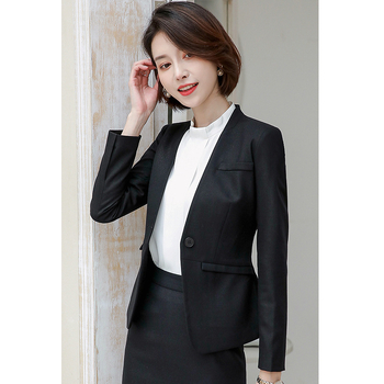 Női nadrágkosztüm gallér nélküli, hosszú ujjú zakó, poliészter–viskóz keverék elastánnal, iroda/üzleti viselet, 2023 tavasz