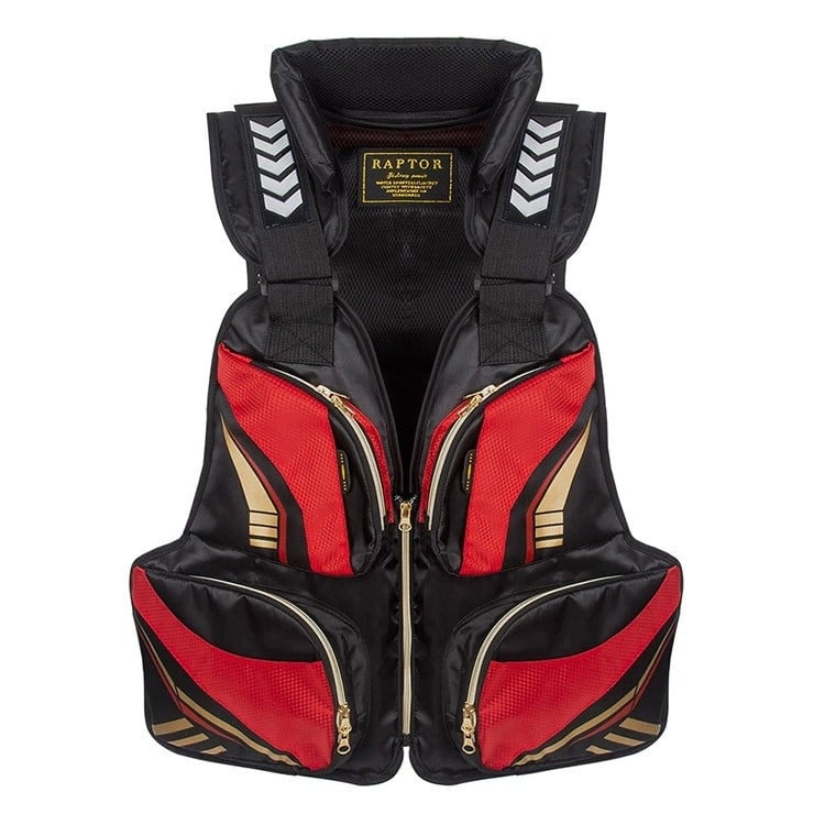 Raptor V7 γιλέκο επιβίωσης για ψάρεμα, ύφασμα Oxford, 8 τσέπες, επένδυση από μαργαριταρίνο βαμβάκι, κοντό ιαπωνικού στυλ, ρυθμιζόμενη εφαρμογή