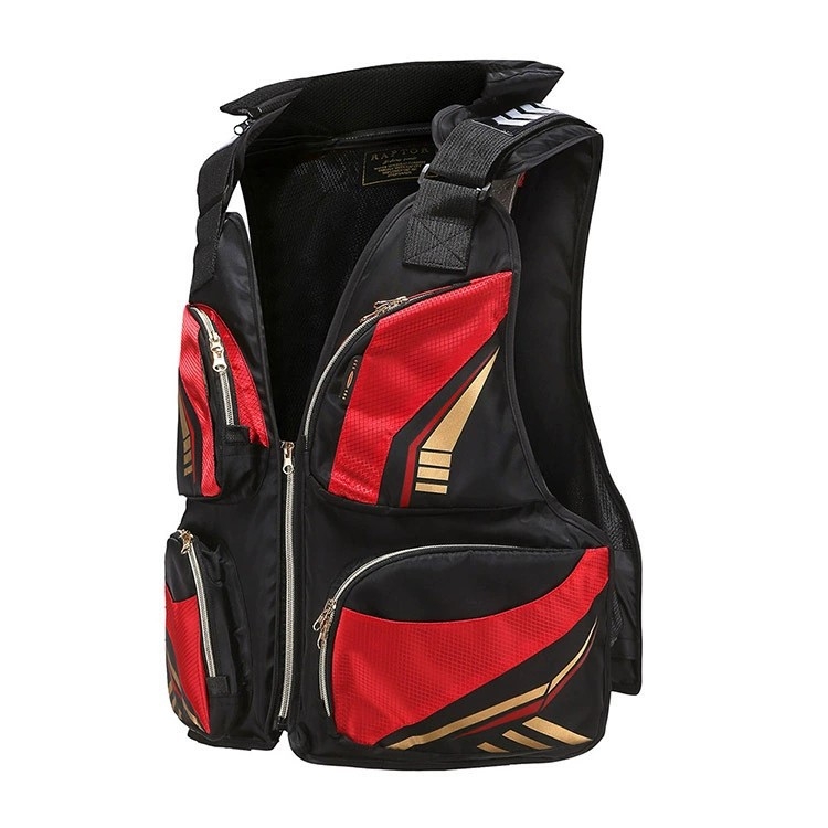 Raptor V7 γιλέκο επιβίωσης για ψάρεμα, ύφασμα Oxford, 8 τσέπες, επένδυση από μαργαριταρίνο βαμβάκι, κοντό ιαπωνικού στυλ, ρυθμιζόμενη εφαρμογή