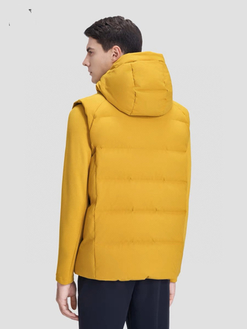 Muški pufasti prsluk, korejska verzija, slim fit, debeli, s kapuljom