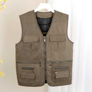 Muški prsluk od kozje kože s odvojivom podstavom, prednji zatvarač, V-izrez, uska silueta, debela baršunasta podstava, vanjski materijal 100% vuna, višestruki džepovi