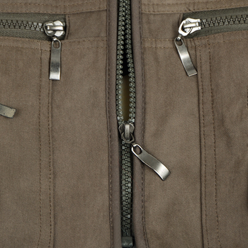 Muški prsluk od kozje kože s odvojivom podstavom, prednji zatvarač, V-izrez, uska silueta, debela baršunasta podstava, vanjski materijal 100% vuna, višestruki džepovi