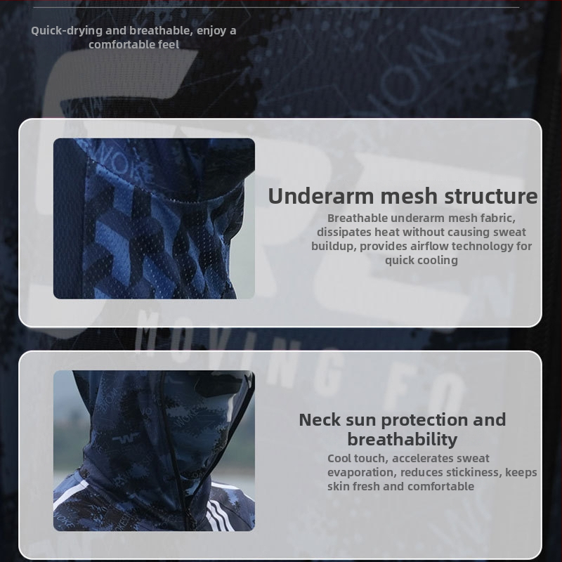 Zvejas apģērbs vasarai: elpojošs, ūdensnecaurlaidīgs, UV aizsardzība, poliesteris, unisex