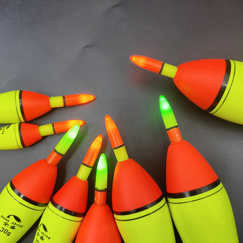 Išorinė elektroninė plūdė jūros žvejybai, EVA, spalvos keitimas, mirgėjimas, ilga olivinės formos ABO plūdė