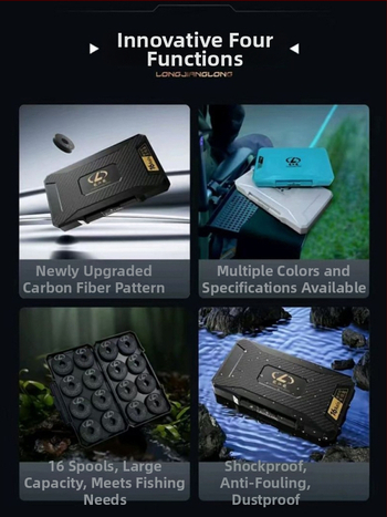 Longjianglong hlavná krabica na líniu s vzorom z uhlíkových vlákien, dvojvrstvové uloženie navijakov na líniu, 4/8/16 osí