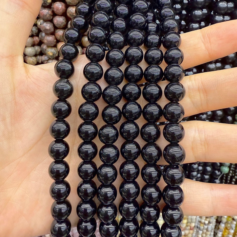8 mm crne obsidijanske okrugle perle, komponente za DIY nakit, labave perle