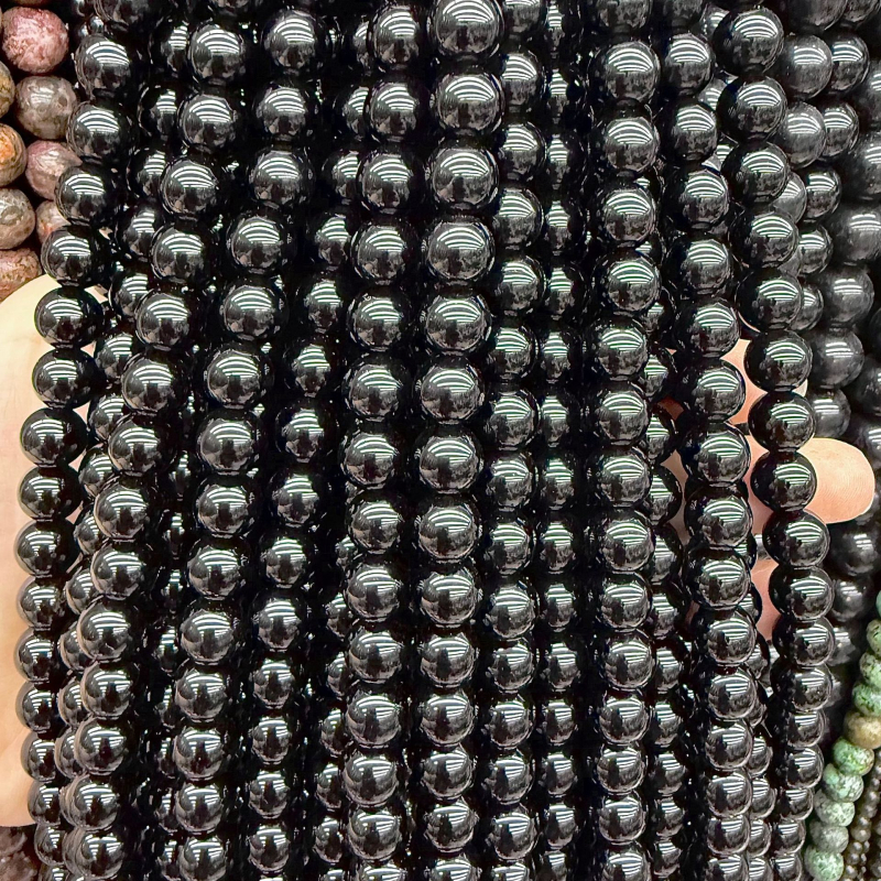8 mm crne obsidijanske okrugle perle, komponente za DIY nakit, labave perle