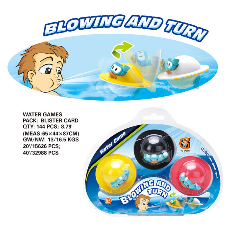 Fürdőjáték babáknak és kisgyerekeknek — felfújható rajzfilm kacsa a vízi játékokhoz; Anyag: műanyag; 4–6 éveseknek; fejleszti a kéz-szem koordinációt, az érzékelést és a szülő–gyerek interakciót.