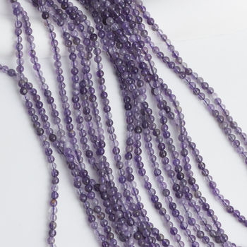 Prirodne ametistne labave perle, 3 mm okrugle, ljubičasti ametist DIY poluproizvodi