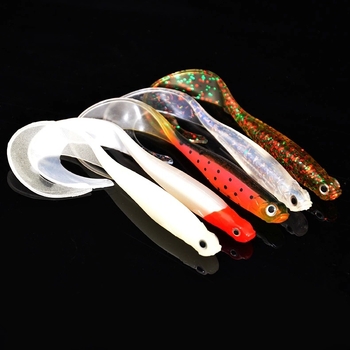 Morning Yang nălucă în formă de pește – momeală moale din PVC cu coadă curbată