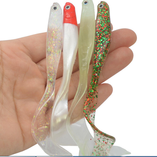 Morning Yang nălucă în formă de pește – momeală moale din PVC cu coadă curbată