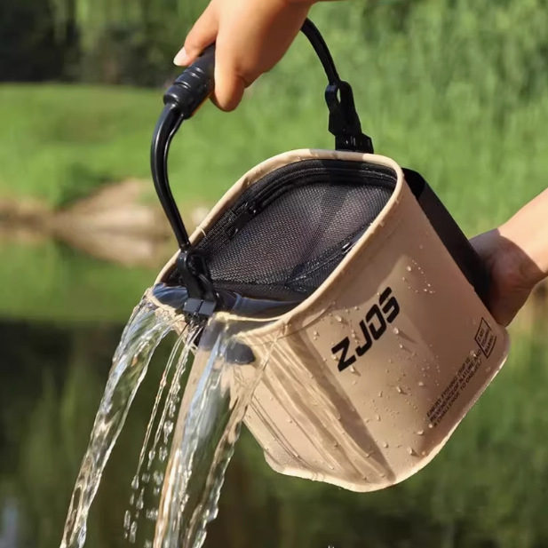 Găleată pliabilă de pescuit – recipient portabil pentru păstrarea peștilor în viață în aer liber (Brand: Altul; Material: Altul)