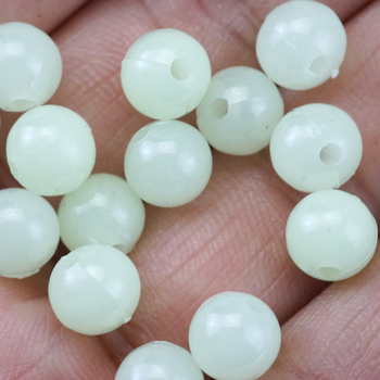 Huamu Mărgele rotunde din plastic luminoase pentru pescuit marin – mărgele fluorescente, accesorii de pescuit