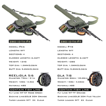 LEO legyezőhorgász botkészlet No. 5/67/8 (Márka: Leo; Modell: 5/67/8; Típus: Fly Fishing Rod Set)