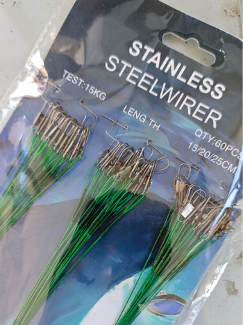 Lider de cablu pentru pescuit marin – oțel inoxidabil, set cablu metalic, anti mușcături