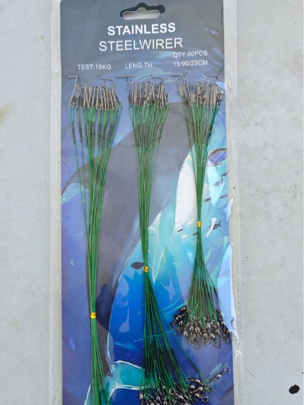 Lider de cablu pentru pescuit marin – oțel inoxidabil, set cablu metalic, anti mușcături