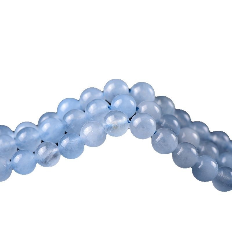 Akvamarin szabad gyöngyök, 8 mm, kerek, félkész DIY nyaklánc- és karkötő alkatrészek, világos luxus stílus, márka Crystal decoration