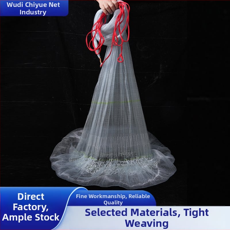 Korėjietiško stiliaus nailoninė kast tinklas su mažais akimis, rankinis metimas, suvirinta grandinė ir švino grandinė