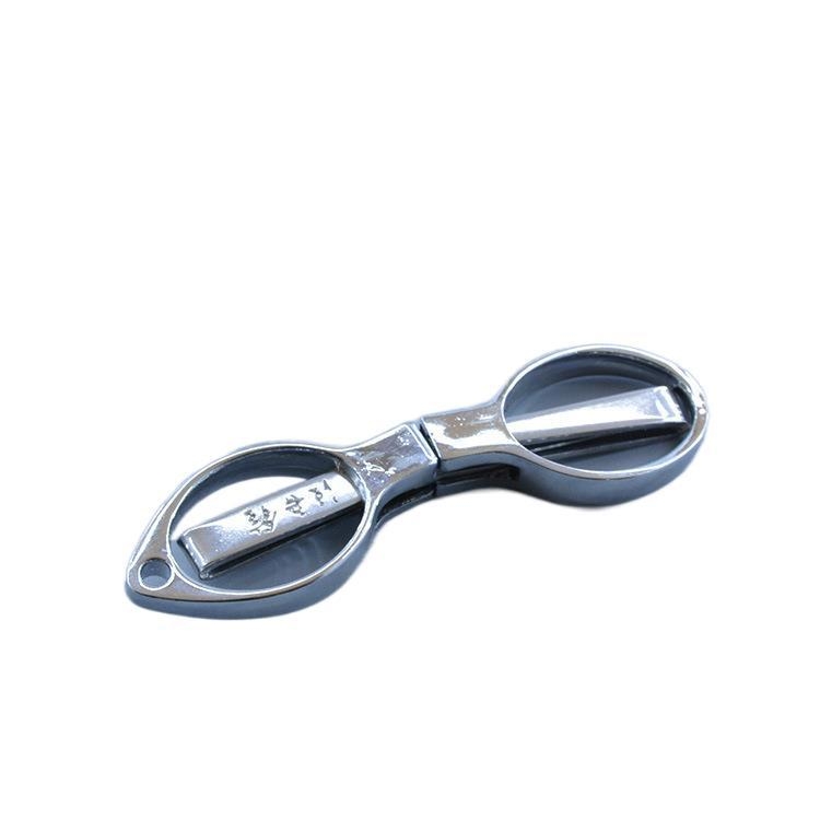 Rozsdamentes acélból készült nyolcas formájú olló, utazó, összecsukható a halászati zsinórhoz — Bill Fishman's Square