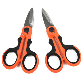 Foarfecă de pescuit multifuncțională, lame din oțel inoxidabil și mâner PP+TPR pentru linia de pescuit