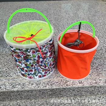 Sklopivo platneno vedro za ribolov, okruglog oblika, za skladištenje vode