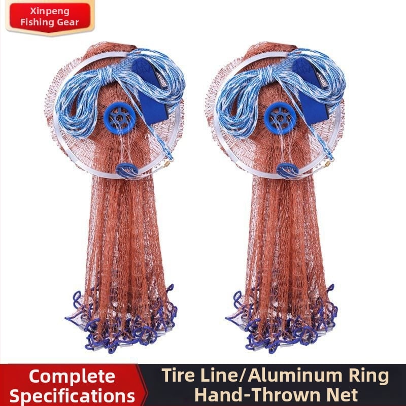 Frisbee stiliaus rankinis žvejybos tinklas (Prekės ženklas Xinpeng; Medžiaga: tire line)